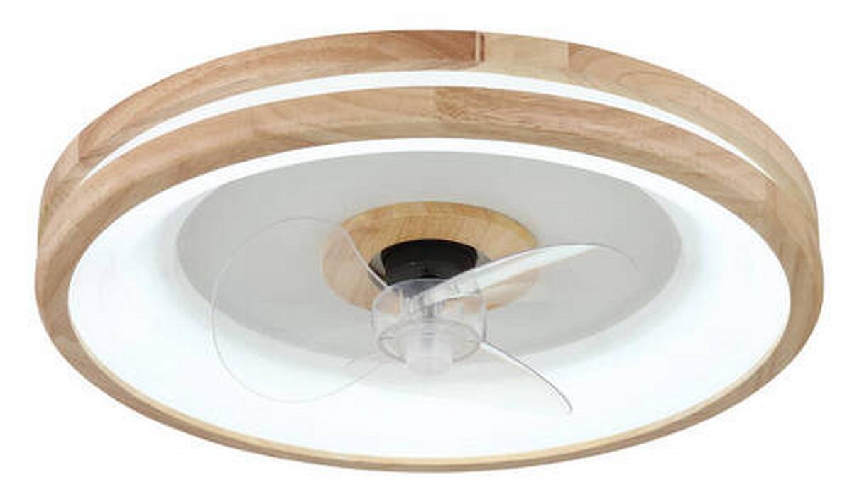 Deckenventilator 03650 - Transparent/Dunkelbraun, Natur, Kunststoff/Metall (50/12,5cm) - Globo
