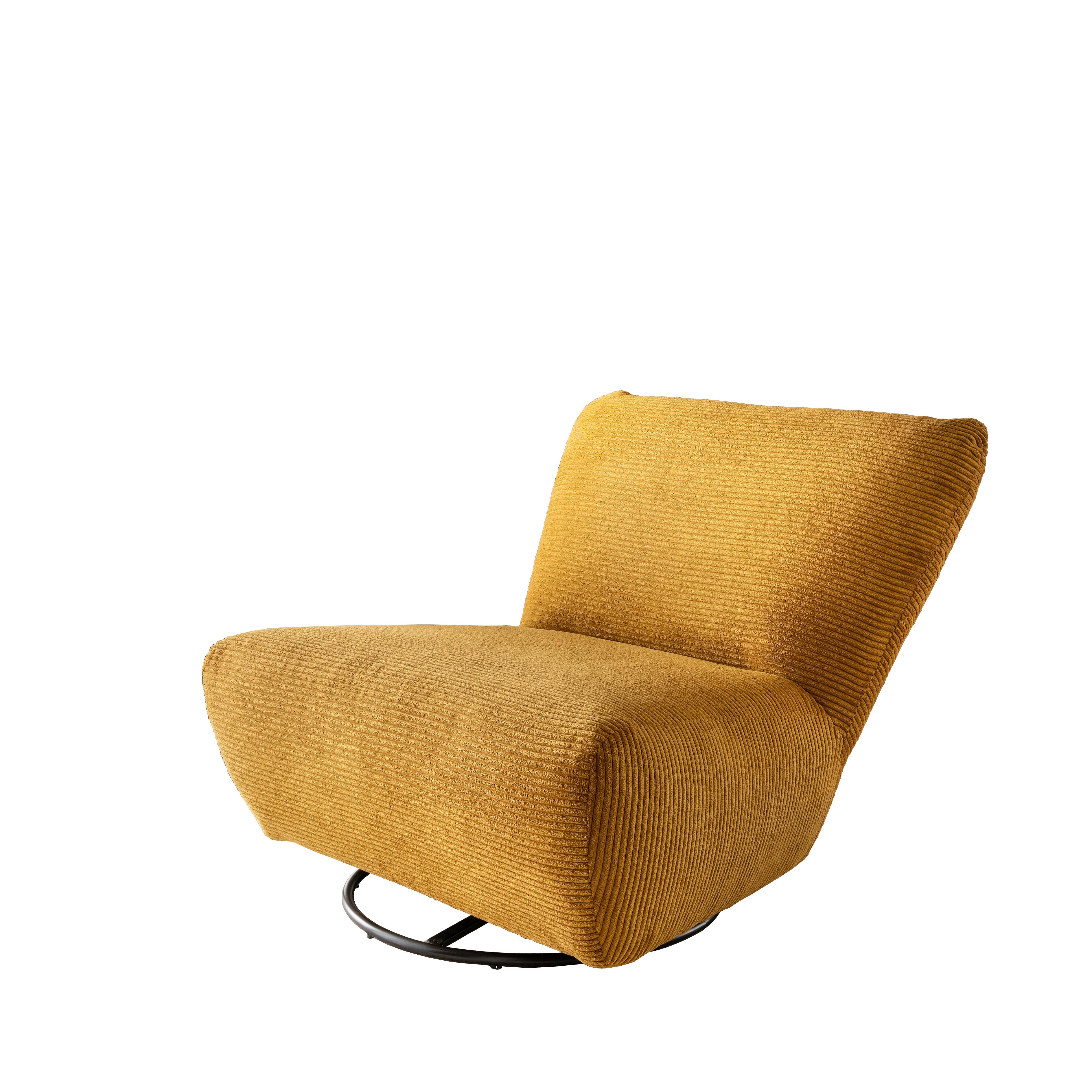 XXL-Sessel Cremallo Goldfarben 360° drehbar, B: 95 cm - Goldfarben/Schwarz, Trend, Textil (95/77/94cm) - Livetastic