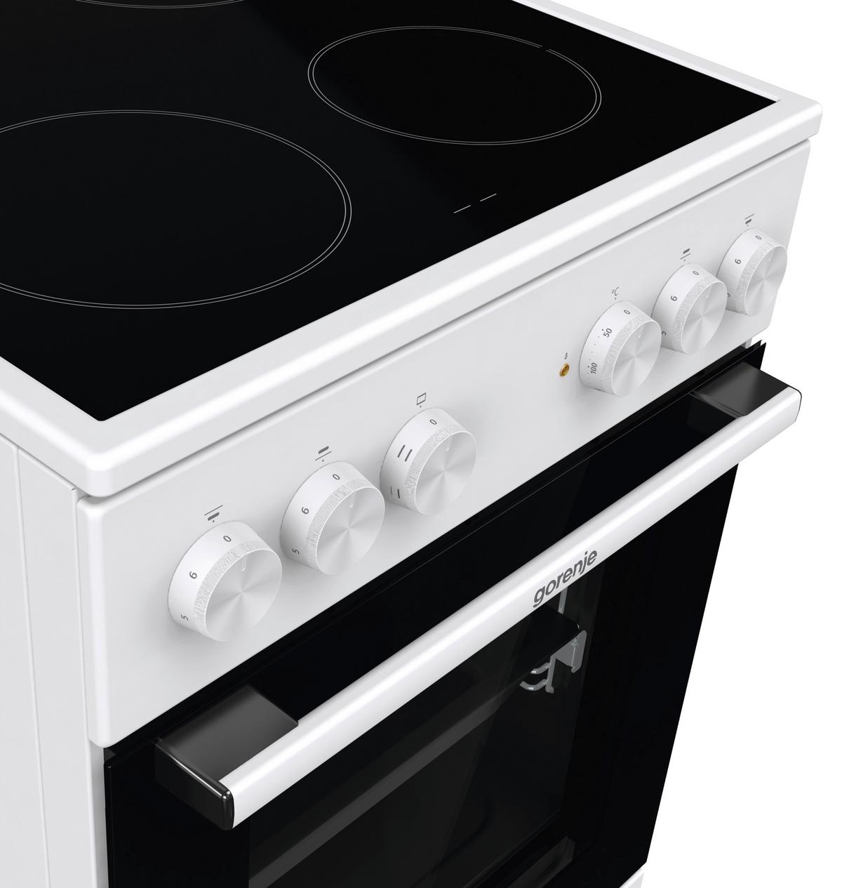 Elektro-Standherd Gec5a21wg Glaskeramik B: 50 cm Weiß - Weiß, Basics, Glas/Metall (50/85/59,4cm) - Gorenje