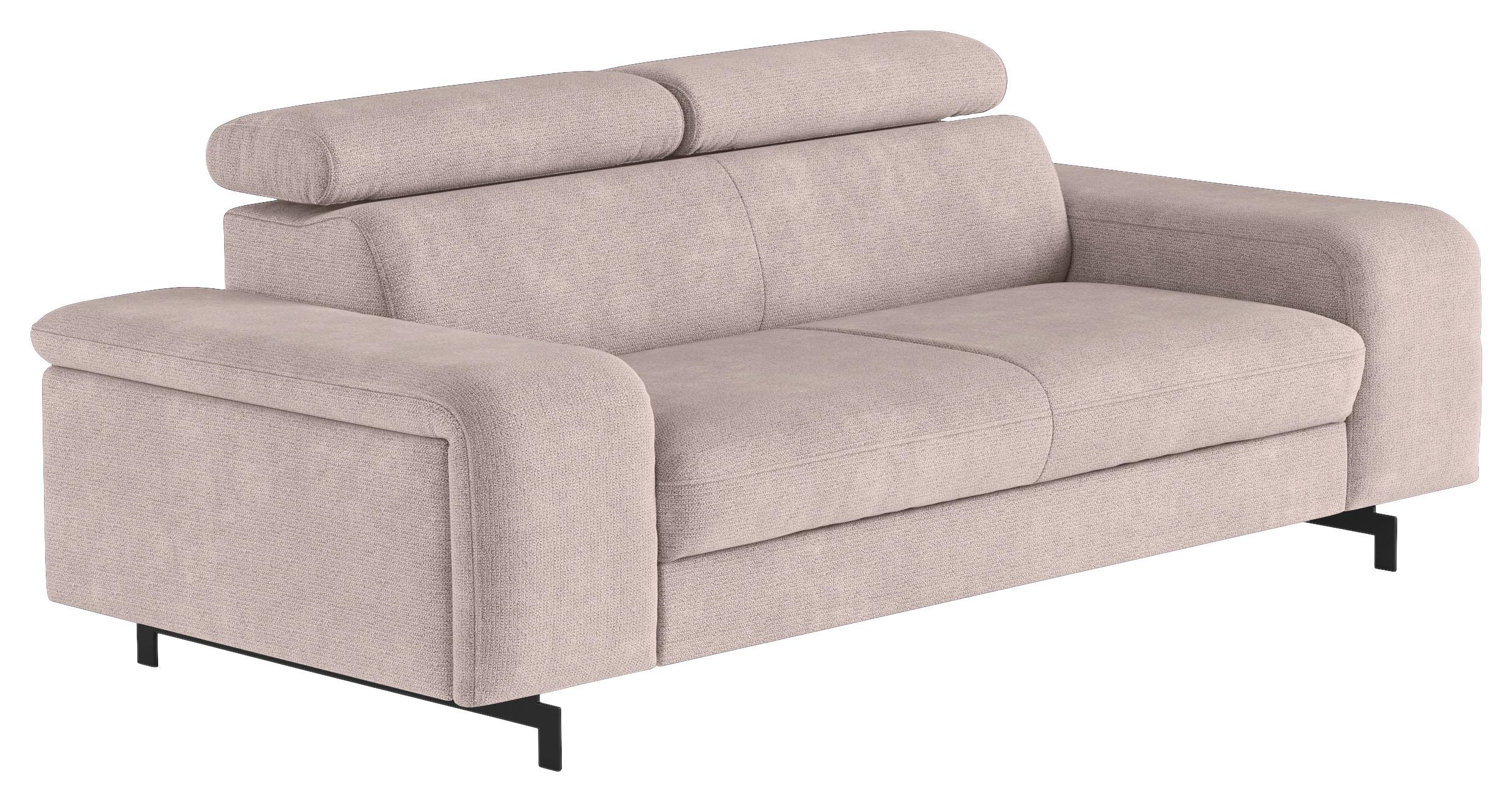 3-Sitzer-Sofa Emma Mit Liegefunktion Creme B: 217 cm - Creme/Schwarz, Textil (217/81/100cm) - MID.YOU
