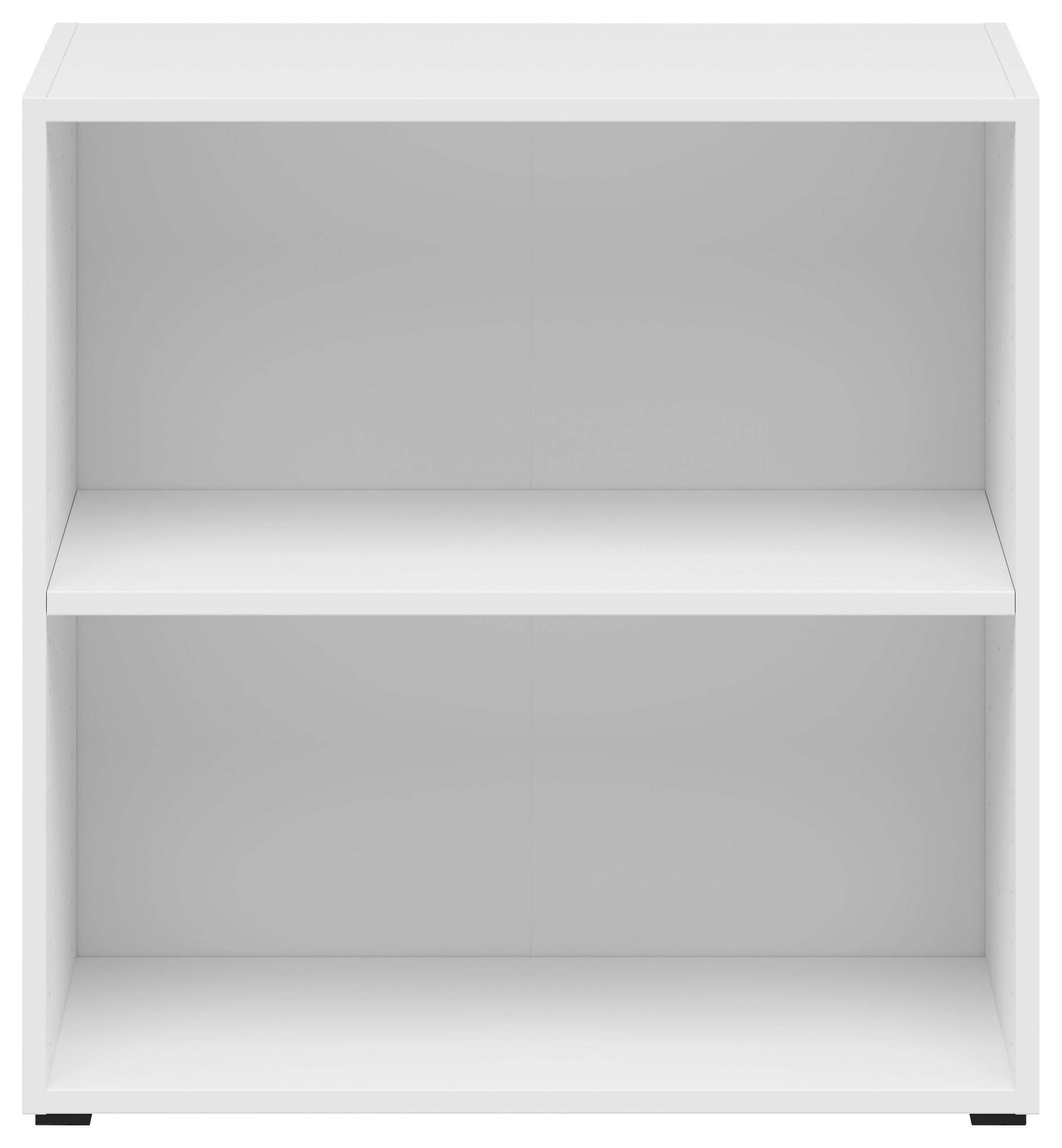Regal 2 Fächer, B: 64 Cm Sixty-Four, Weiß - Schwarz/Graphitfarben, Trend, Holzwerkstoff (64/64/33cm)