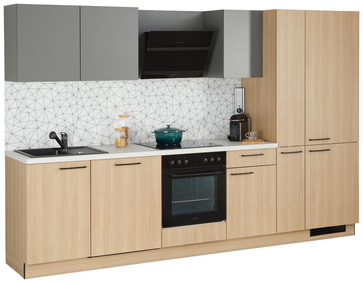 Küchenblock Plan/win - Eichefarben/Anthrazit, MODERN, Holzwerkstoff (310cm) - Express-Kuechen