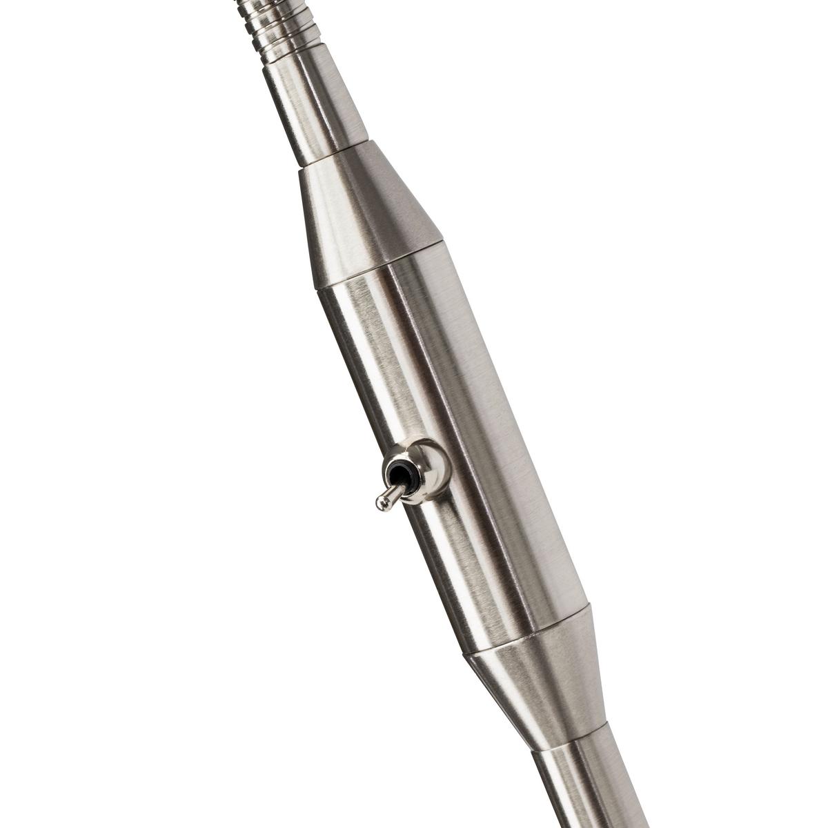 Stehlampe Philo Silberfarben/Weiß Kippschalter - Silberfarben/Weiß, Basics, Glas/Metall (140/22,5/60cm) - Brilliant