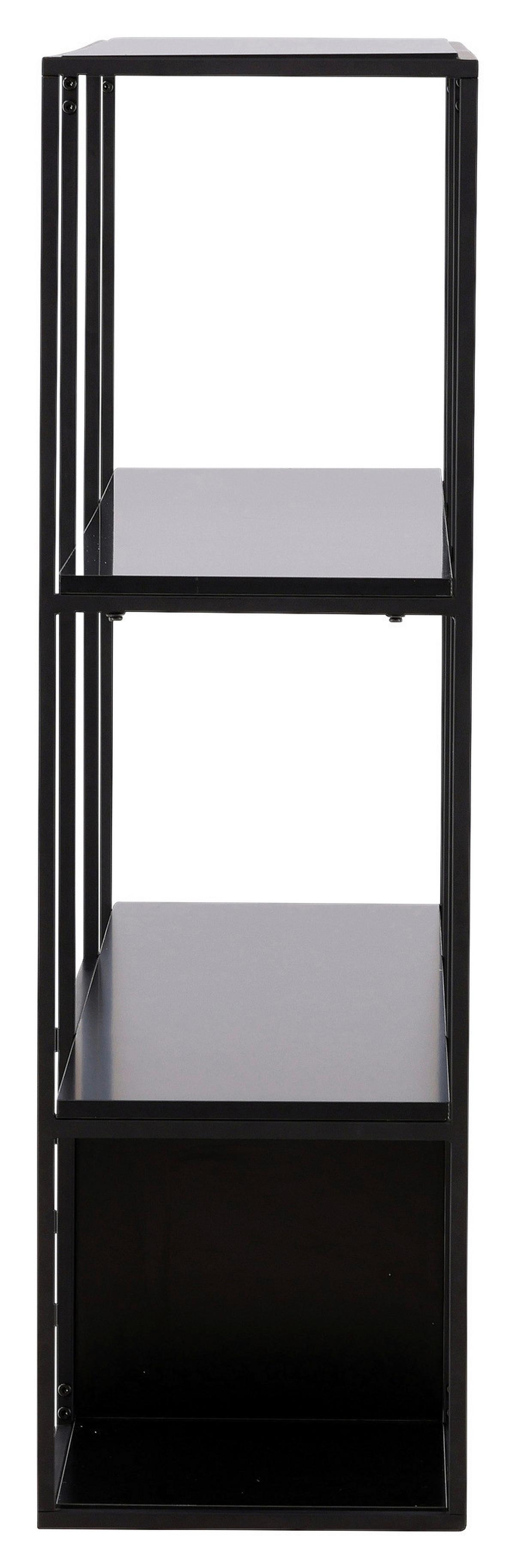 Regal Amarillo - Nussbaumfarben/Schwarz, Design, Holzwerkstoff/Metall (150/120/35cm) - Livetastic