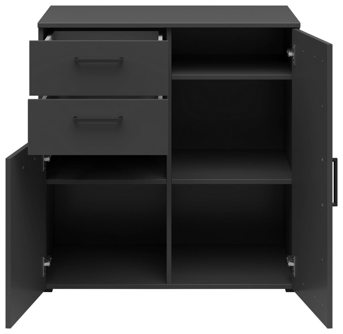 Komoda MULTISTAURAUM š: 80 cm - černá/barvy grafitu, Moderní, kompozitní dřevo/plast (80/83/52cm)