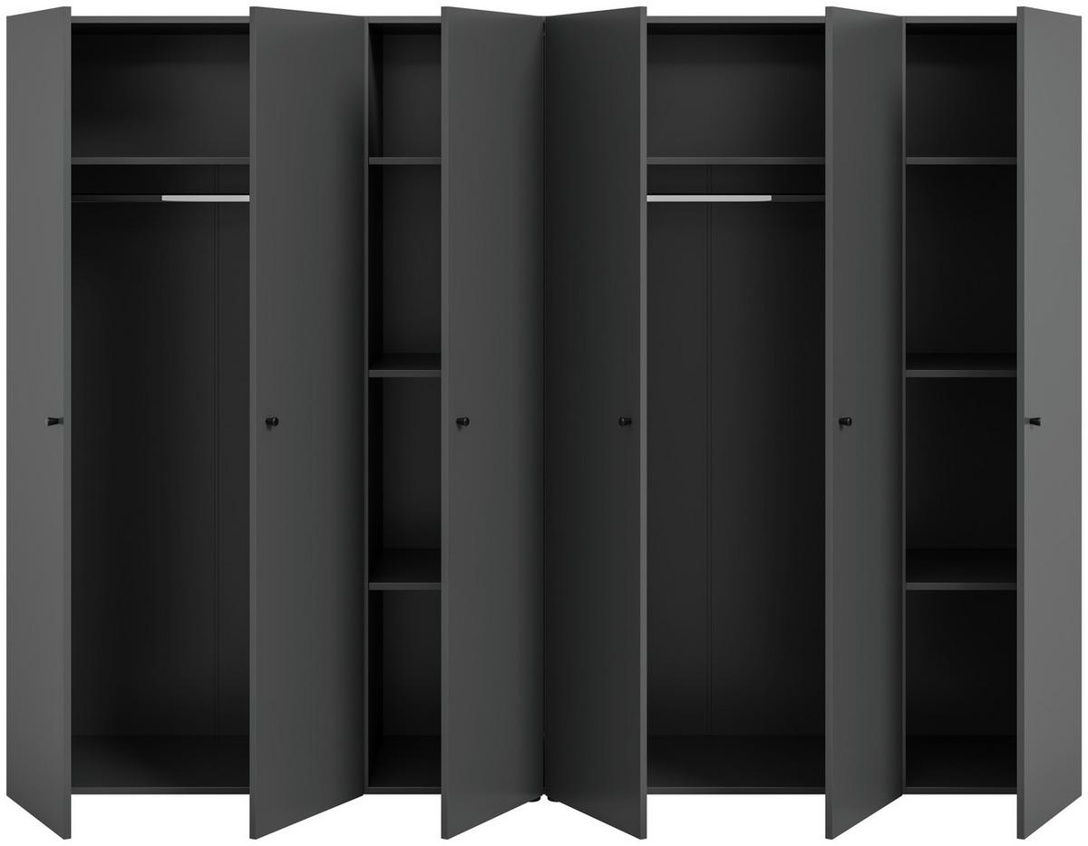 Drehtürenschrank Darwin, Anthrazit B: 240 Cm - Anthrazit, MODERN, Holzwerkstoff (240/176/51cm) - MID.YOU