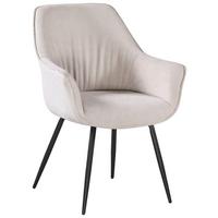 ŽIDLE S PODRUČKAMI NOVA - černá/béžová, Moderní, kov/textil (64/85/62cm) - Premium Living