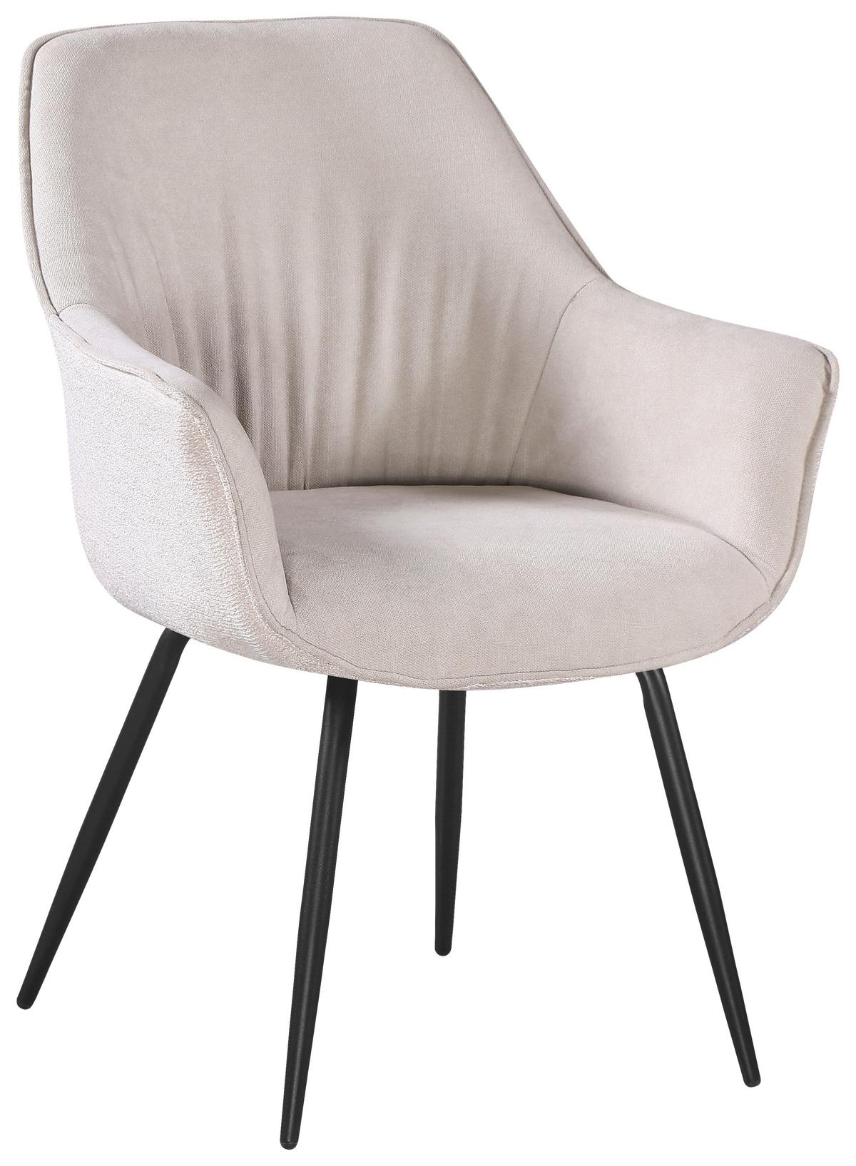 ŽIDLE S PODRUČKAMI NOVA - černá/béžová, Moderní, kov/textil (64/85/62cm) - Premium Living