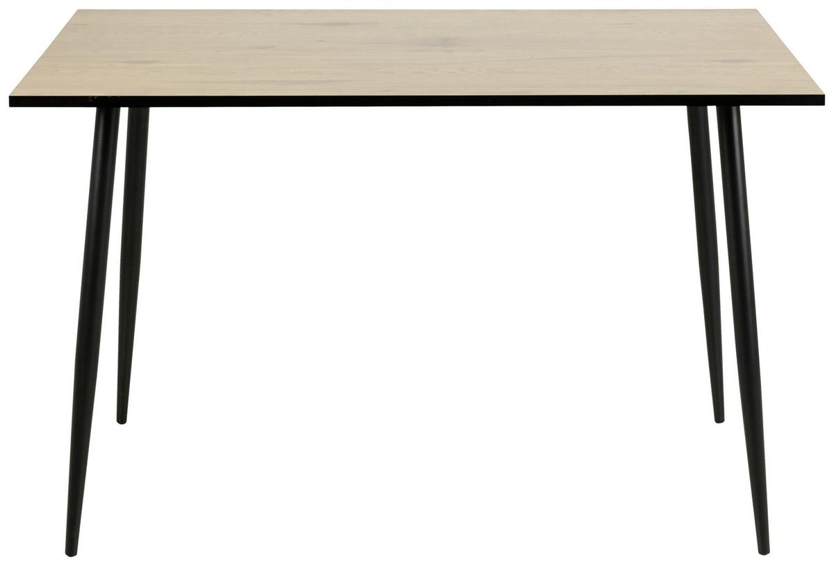 Esstisch Wilma 120x80 Cm Eiche Dekor/schwarz - Eichefarben/Schwarz, KONVENTIONELL, Holzwerkstoff/Metall (120/80/75cm) - MID.YOU