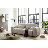 Schlafsofa Bubble Beige, B: 256cm - Beige/Schwarz, Design, Textil (256/76/112cm) - MID.YOU