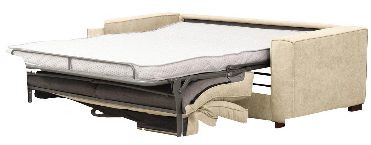 Schlafsofa Texas Creme Webstoff, B: 203 Cm - Dunkelbraun/Creme, Design, Textil (203/85/99cm) - MID.YOU