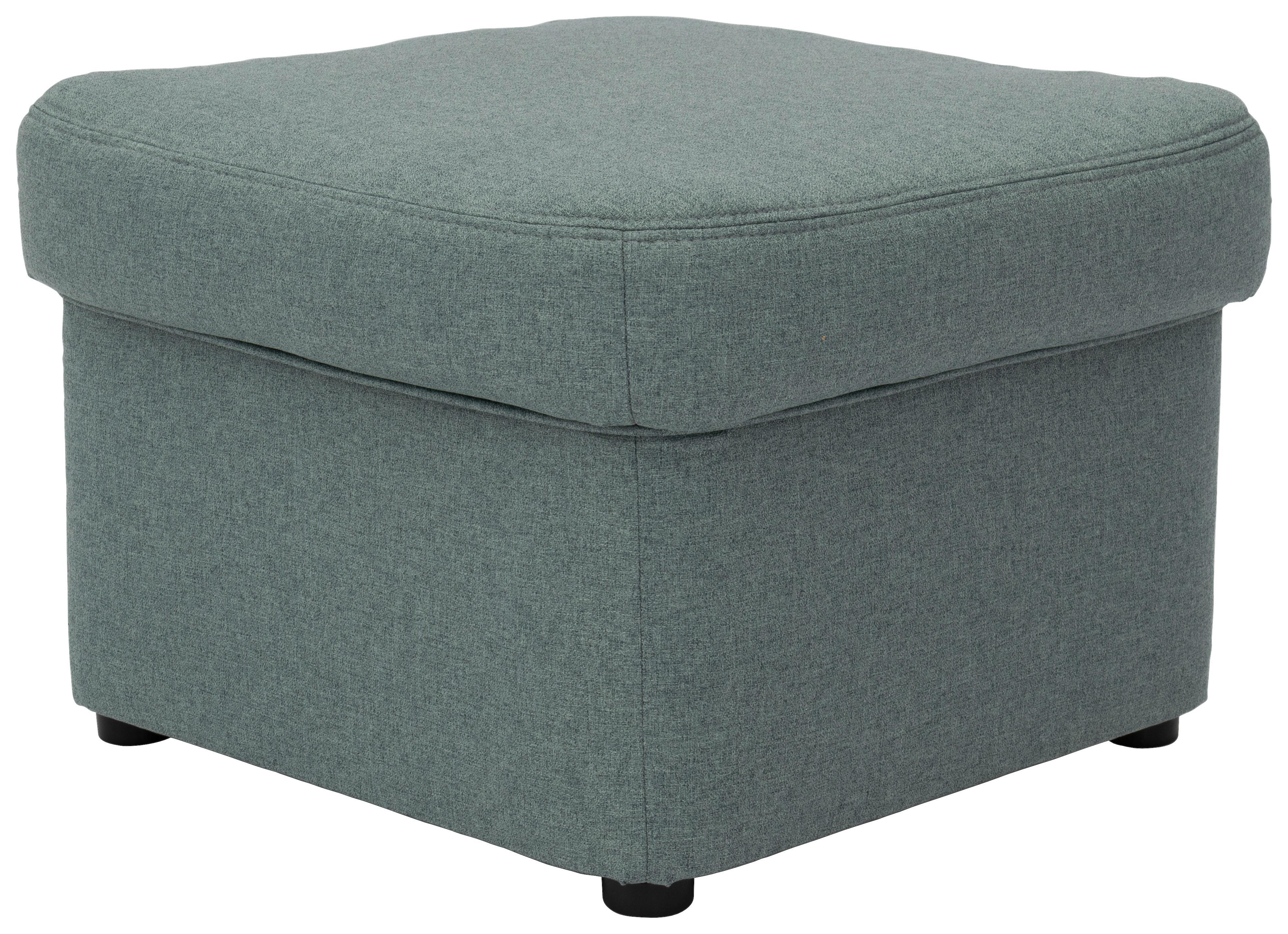Polsterhocker Papenburg Hellblau Webstoff H: 40 Cm - Schwarz/Hellblau, KONVENTIONELL, Textil (60/40/60cm) - MID.YOU