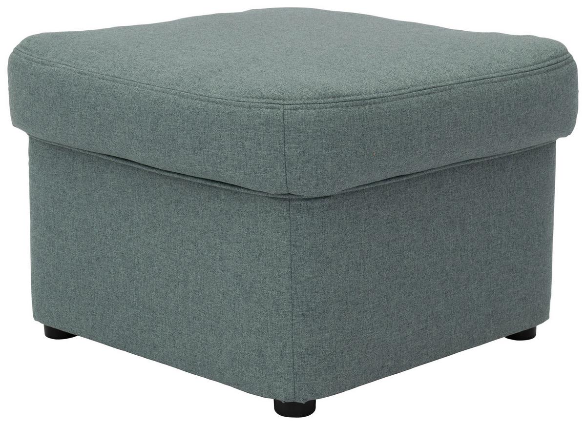 Polsterhocker Papenburg Hellblau Webstoff H: 40 Cm - Schwarz/Hellblau, KONVENTIONELL, Textil (60/40/60cm) - MID.YOU