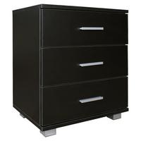 Noční stolek Nina š: 45cm černý - barvy stříbra/černá, Konvenční, kov/kompozitní dřevo (45/54/34cm) - MID.YOU