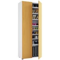 SCHUHSCHRANK Vandol Weiß/Buche Dekor B:71cm - Buchefarben/Schwarz, Design, Holzwerkstoff (71/180/39cm) - MID.YOU