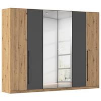 Kleiderschrank Safari mit Spiegel B: 271 cm - Eiche Artisan/Grau, KONVENTIONELL, Holzwerkstoff (271/210/54cm)