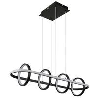 Led-hängeleuchte 67194-60r - Opal/Schwarz, Design, Kunststoff/Metall (90/28/120cm) - Globo