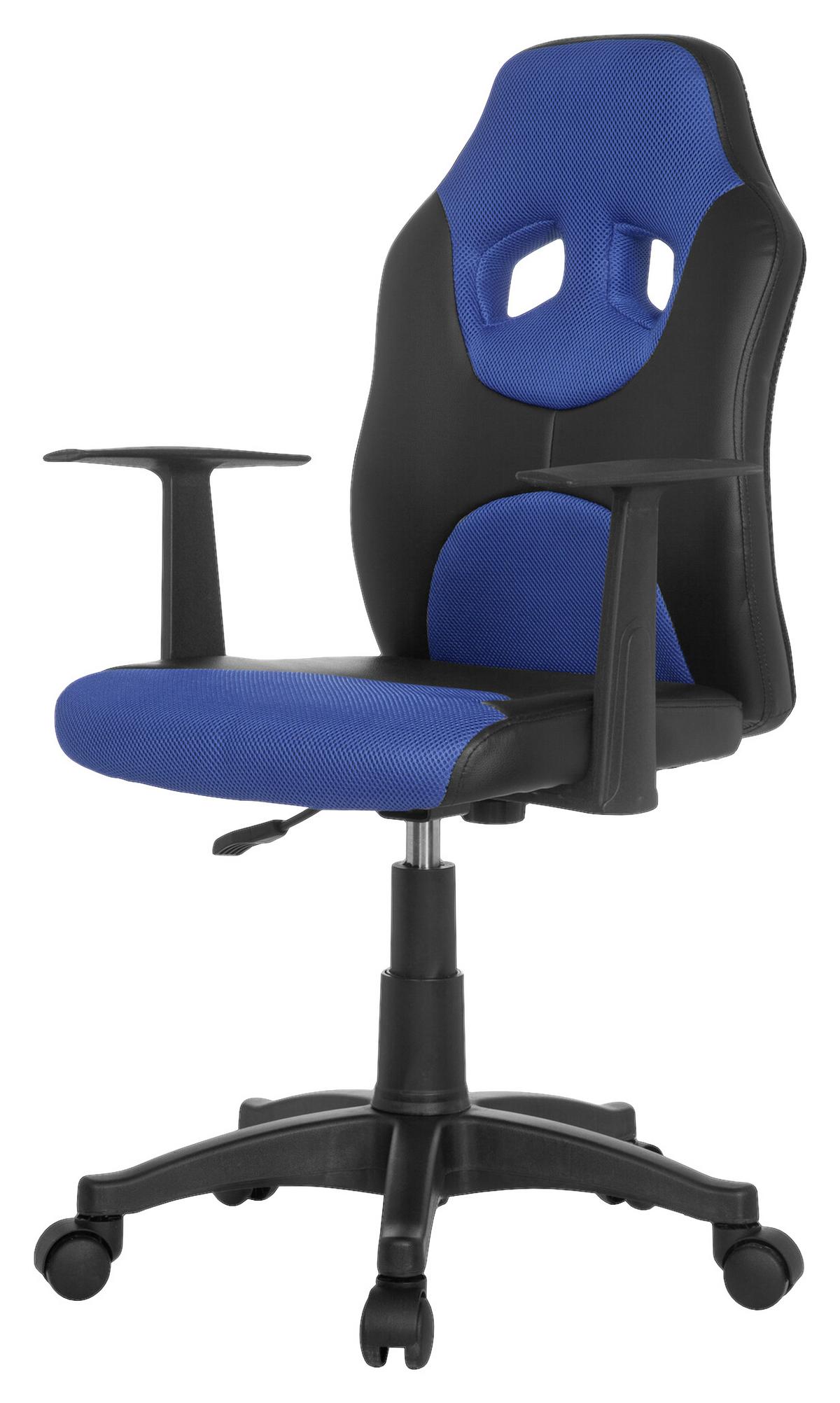 Jugenddrehstuhl Kid Racer Al Blau/Schwarz - Blau/Schwarz, Basics, Kunststoff (54/90-100/48cm) - MID.YOU