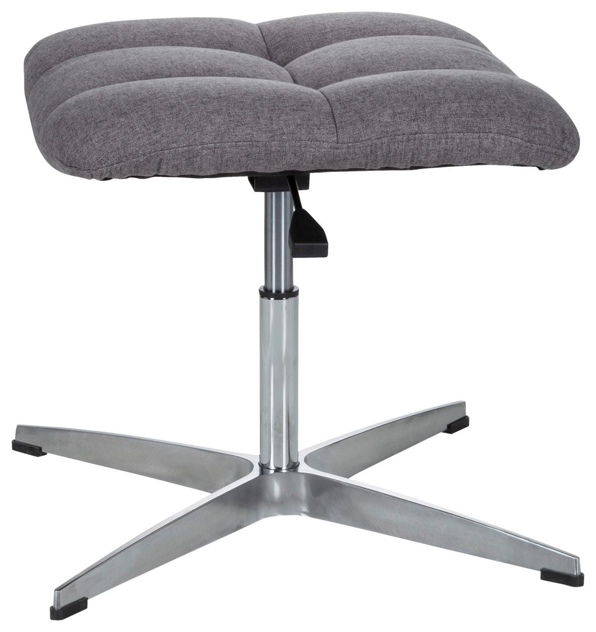 Bürohocker Saranto Grau - Silberfarben/Grau, MODERN, Textil/Metall (47/49/47cm) - MID.YOU
