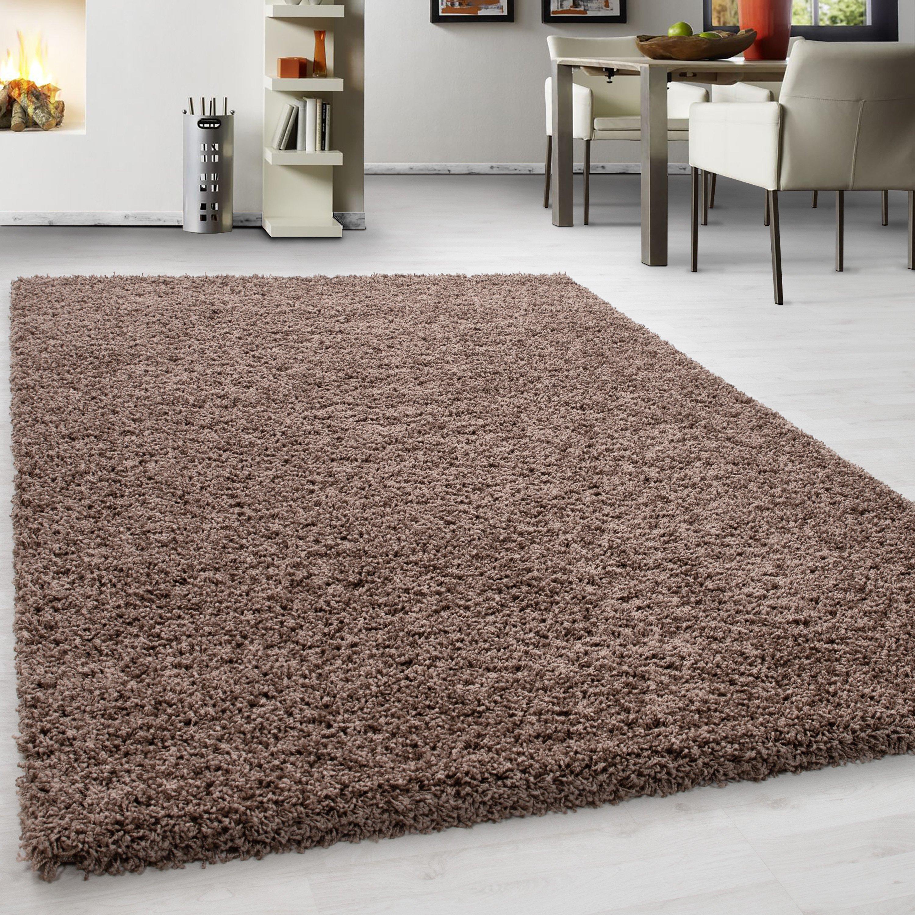 Hochflor Teppich Hellbraun Life 240x340 cm - Hellbraun, KONVENTIONELL, Textil (240/340cm) - Novel