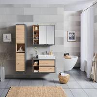 Spiegelschrahk Camillo B: 80 Cm Melamin Eichefarben - Anthrazit/Eiche Artisan, MODERN, Glas/Holzwerkstoff (80/74/20cm)