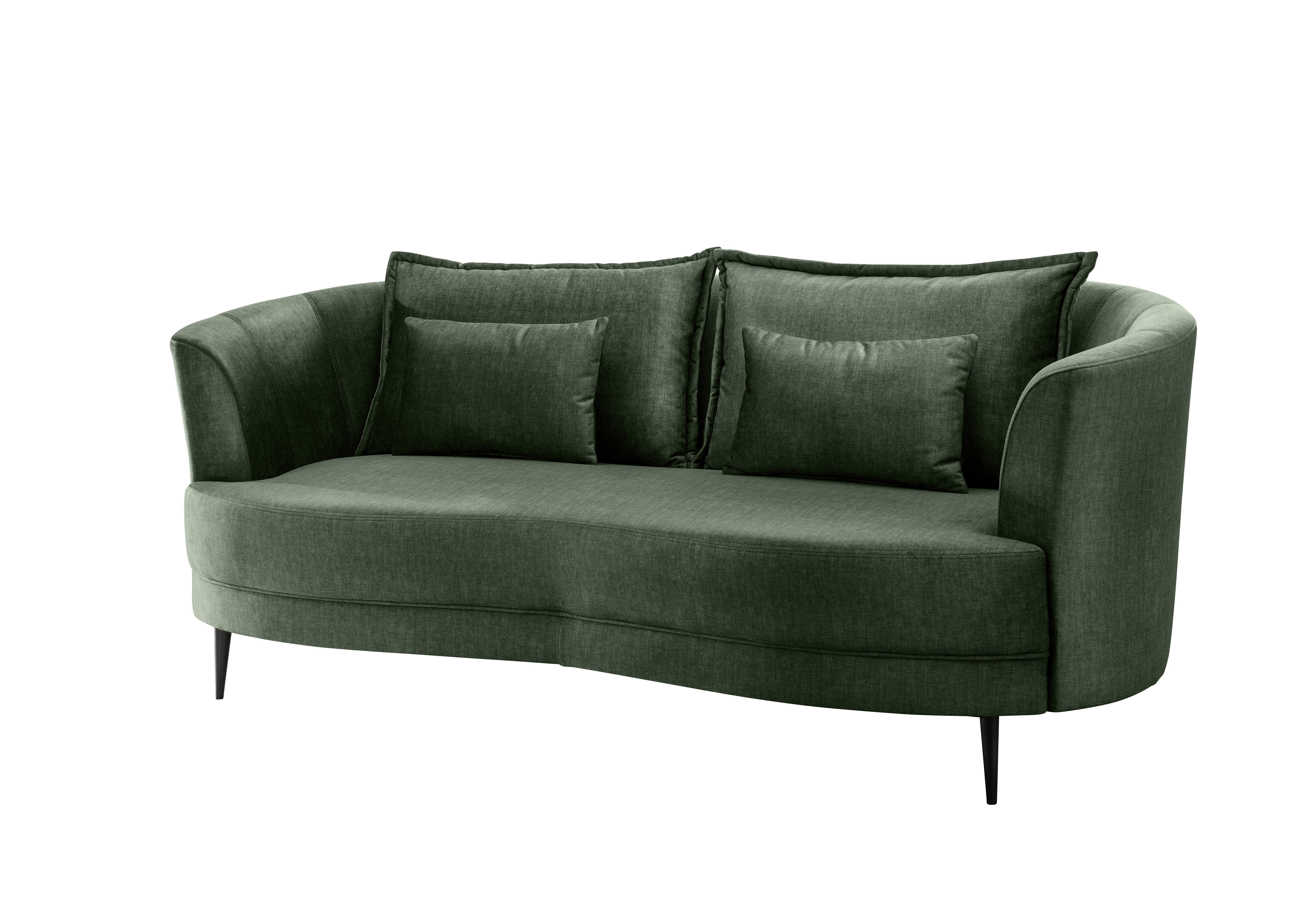 3-Sitzer-Sofa Pistaccio D.grün, Rücken Echt B: 209 cm - Dunkelgrün/Schwarz, MODERN, Textil (209/85/101cm) - Livetastic