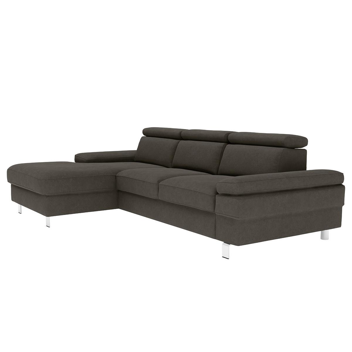 Ecksofa Elvis, Anthrazit S: 182x259 Cm - Anthrazit/Silberfarben, KONVENTIONELL, Textil (182/259cm) - Trendmanufaktur