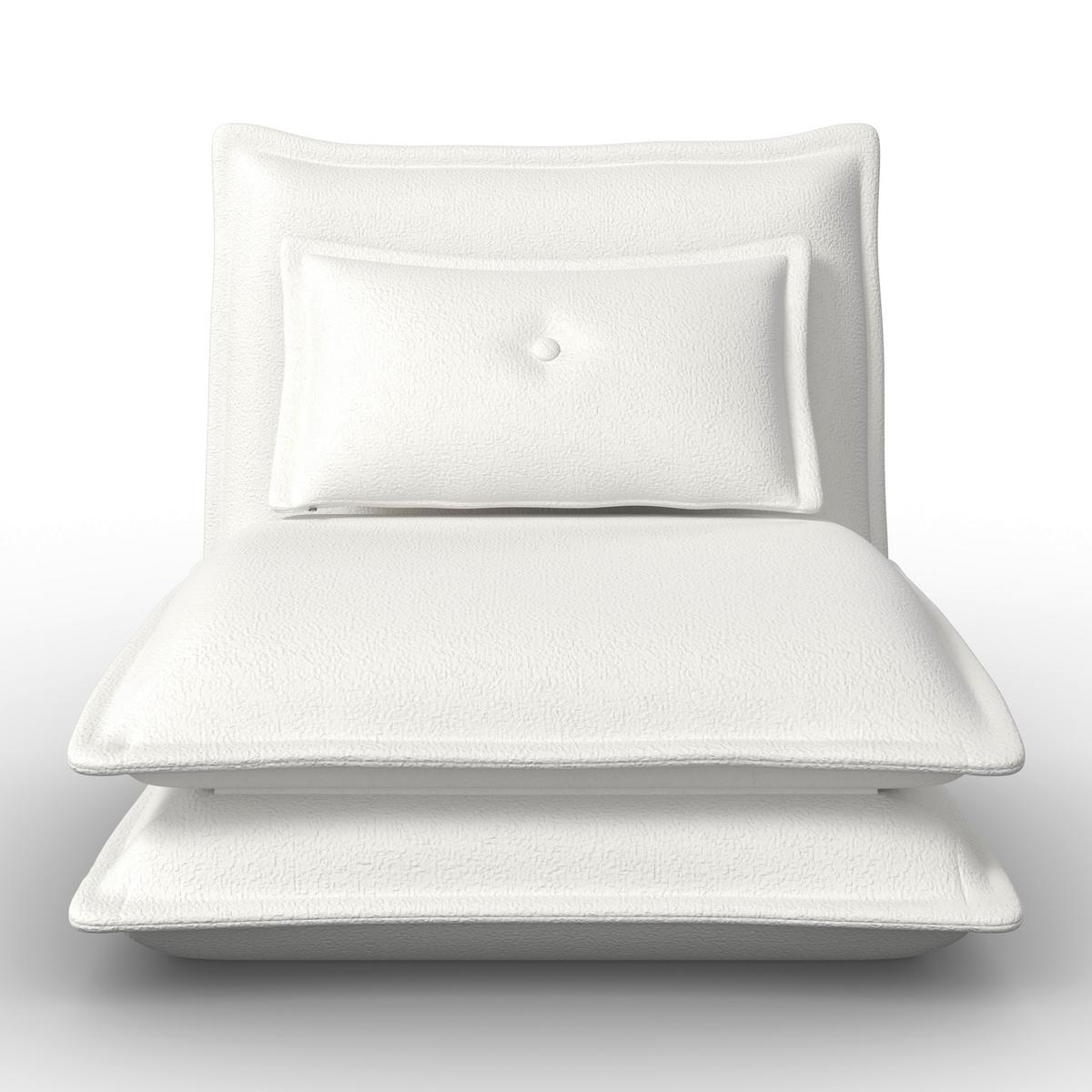 Rozkládací křeslo TAMARA, bílé buklé, max. 120 kg - bílá, Moderní, kov/textil (82/31/69cm) - Bessagi Home