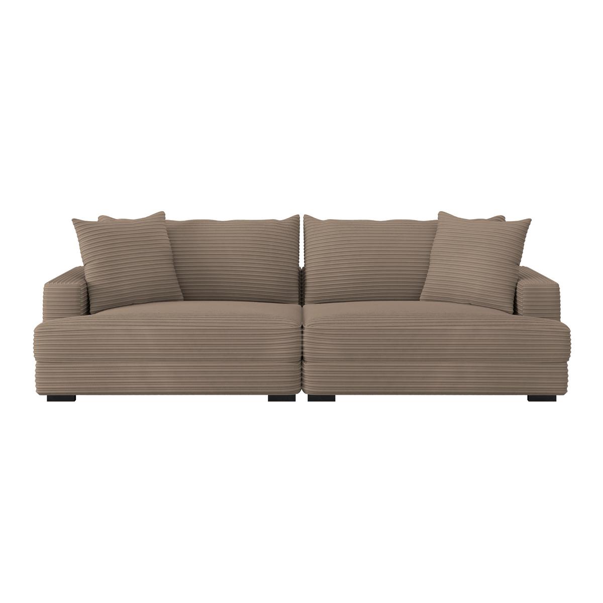 Megasofa Pelle-Megasofa - Wengefarben/Braun, Trend, Textil (261/124cm) - Luca Bessoni