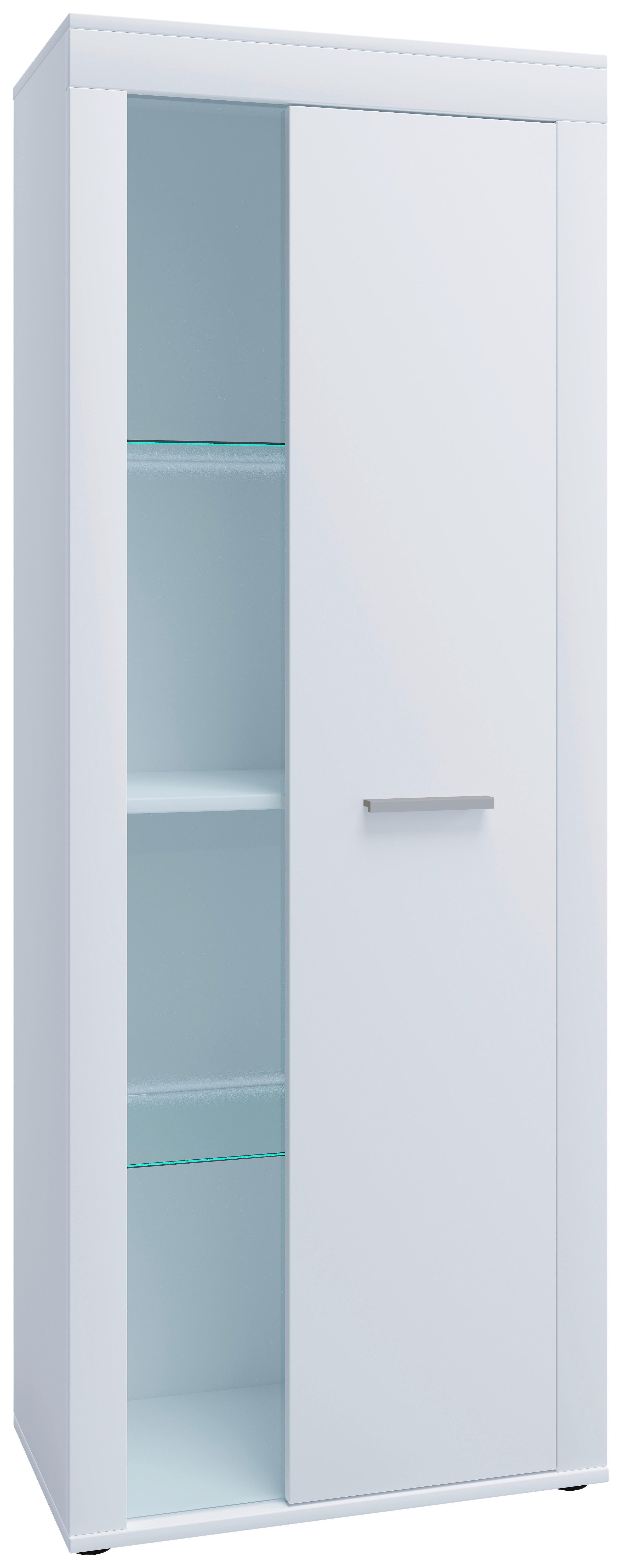 Vitrine Usilo Weiß B: 60 cm - Schwarz/Weiß, Design, Glas/Holzwerkstoff (60/159/35cm) - MID.YOU
