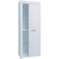 Vitrine Usilo Weiß B: 60 cm - Schwarz/Weiß, Design, Glas/Holzwerkstoff (60/159/35cm) - MID.YOU