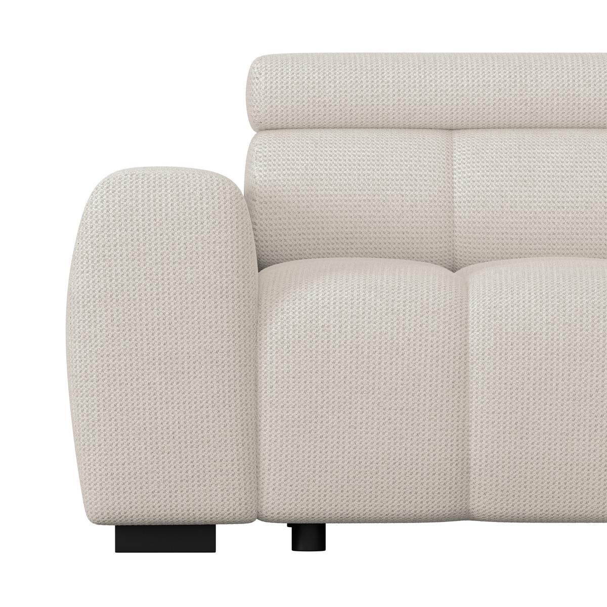 Ecksofa Fargo Elektrischer Cremefarben, B: 285 Cm - Creme/Schwarz, Trend, Textil (285/168cm)