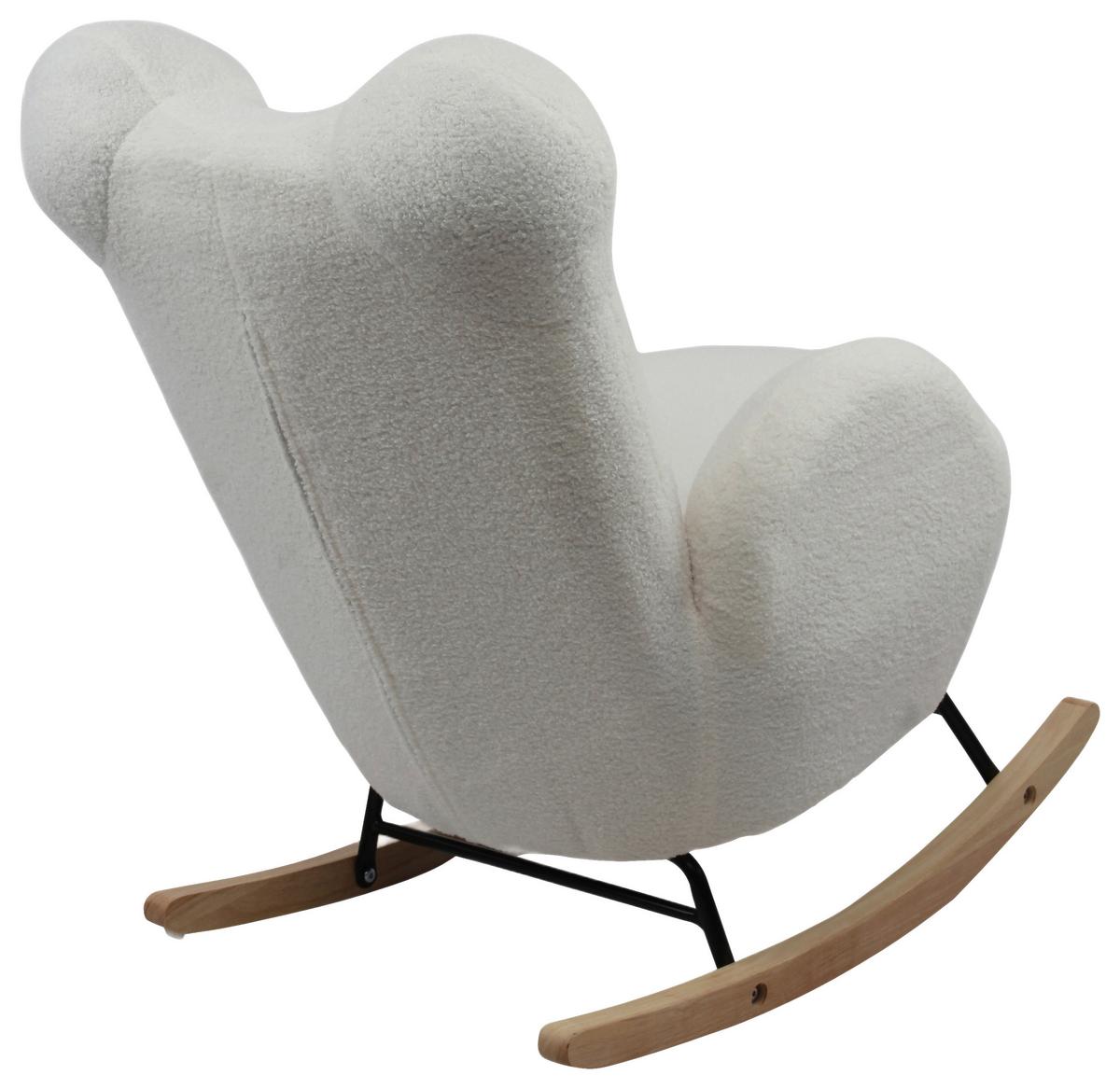 Kinder-Schaukelstuhl Teddy Weiß B: 59 cm - Weiß, Basics, Holz/Textil (59/70/62cm) - Livetastic