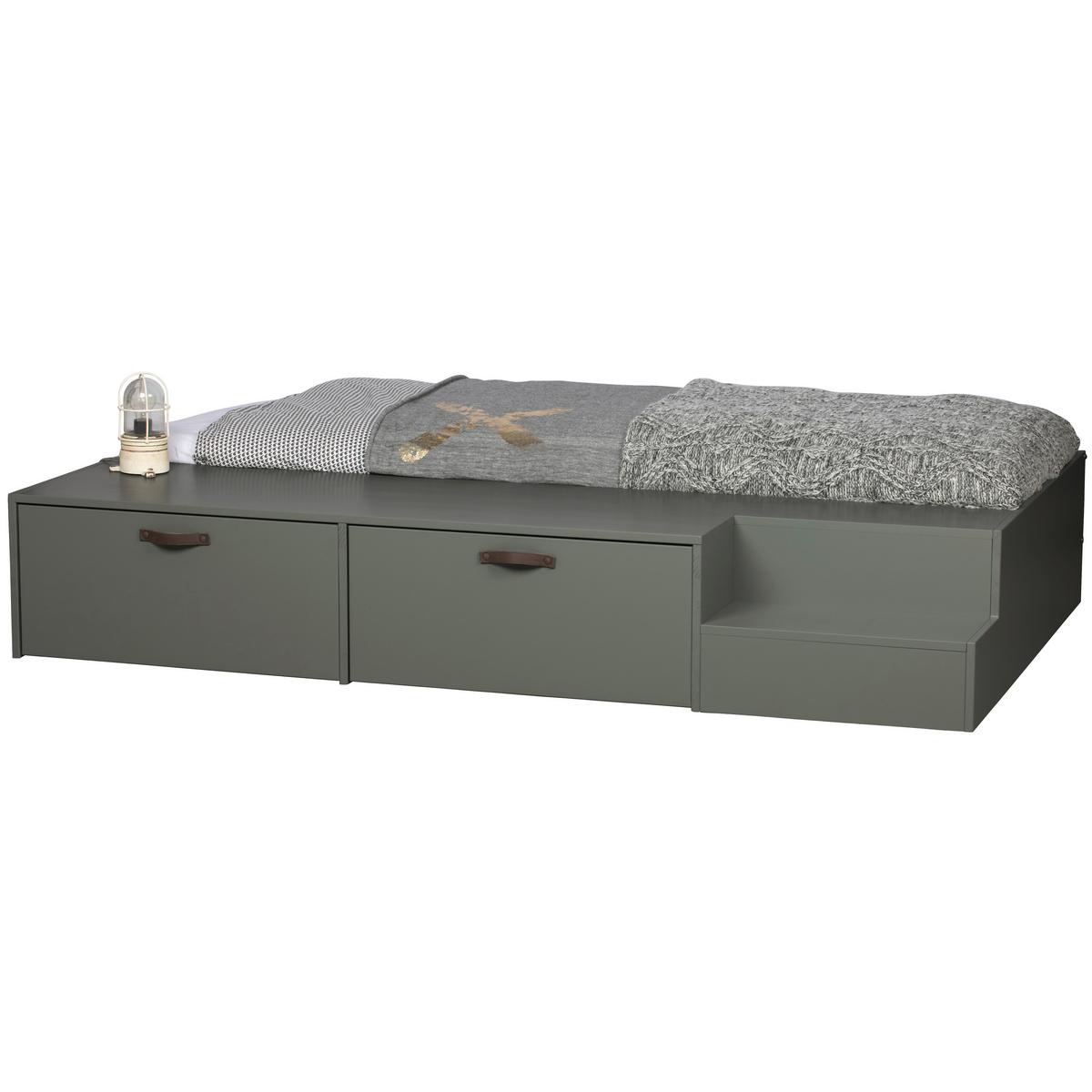 BETT Stage Dunkelgrün 80x200cm - Dunkelgrün, Design, Holz (80/200cm) - Livetastic