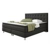 Boxspringbett Mit Topper 180x200 Köln - Silberfarben/Schwarz, KONVENTIONELL, Textil (180/115/210cm) - MID.YOU