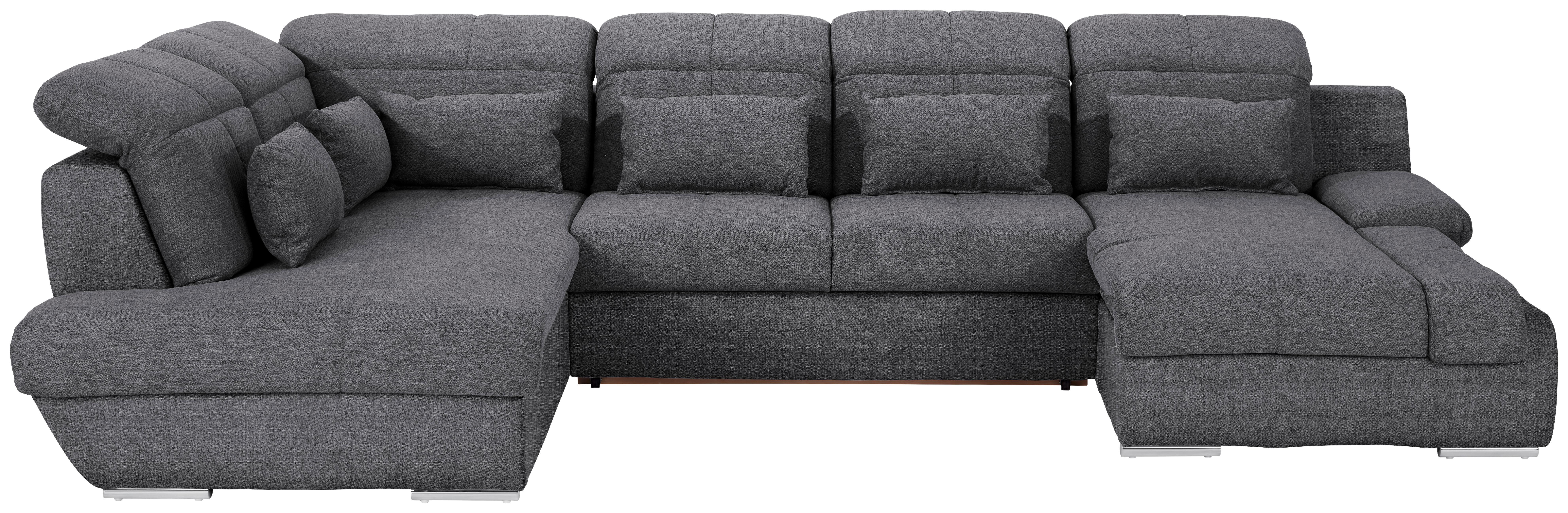 Sedacia súprava MULTI, tvar U, tmavosivá, ľavá - chrómová/tmavosivá, Modern, kov/textil (228/345/184cm) - Luca Bessoni