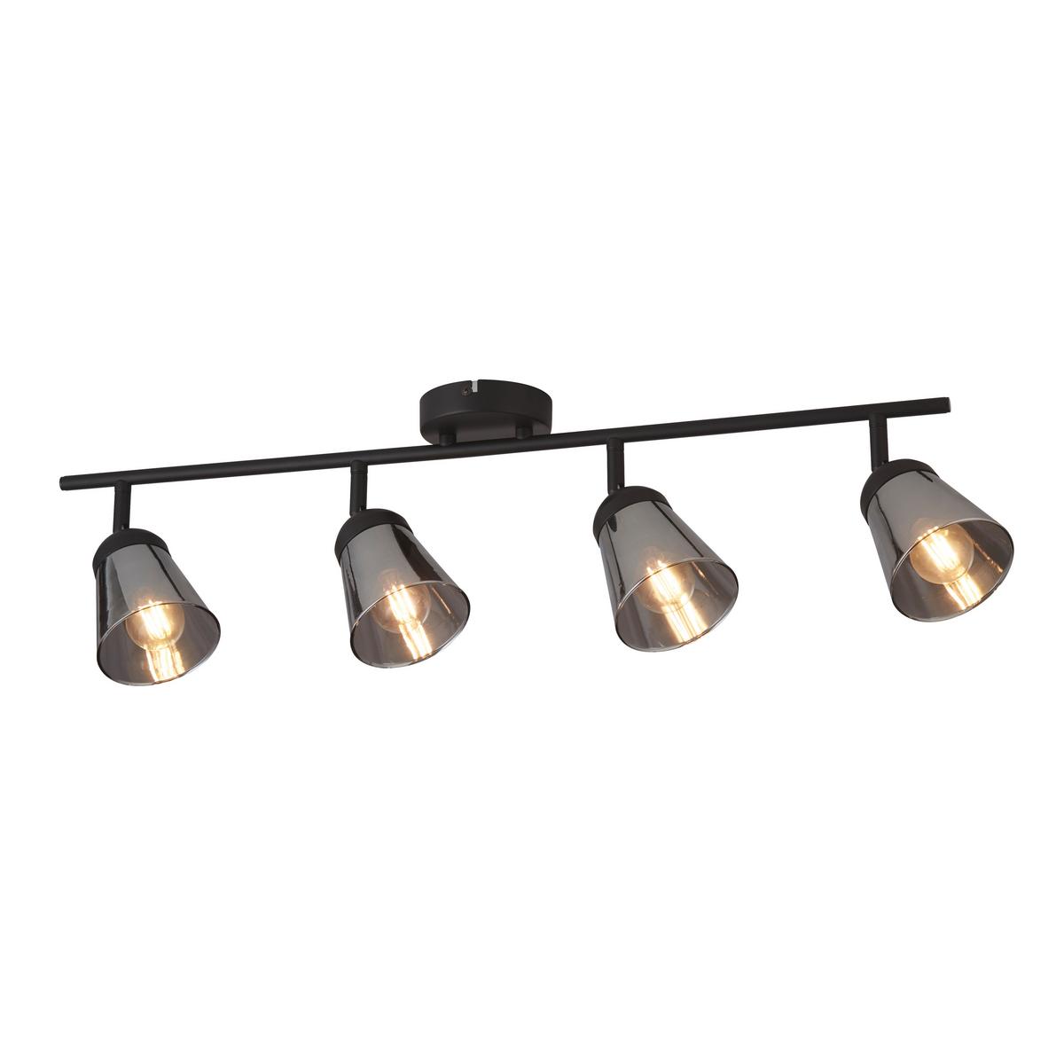 Deckenstrahler 61170-4sm - Schwarz, Basics, Glas/Metall (83/24/14cm)