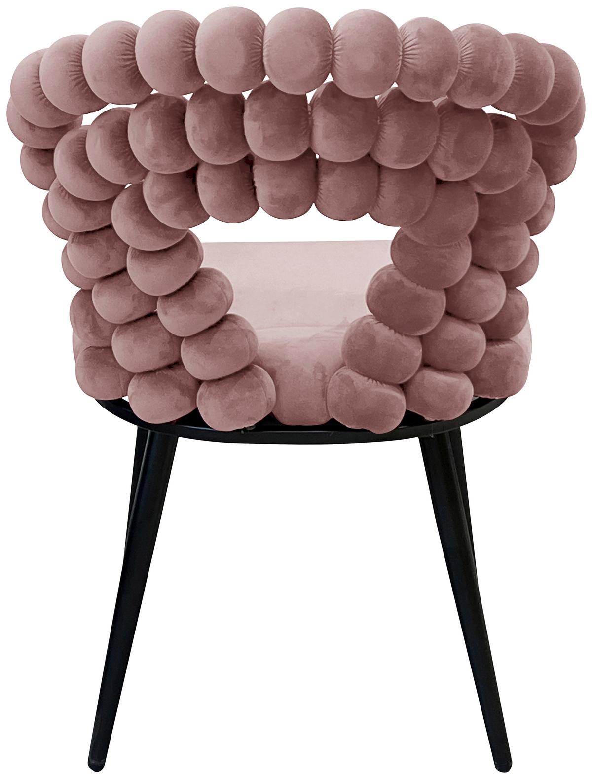 Stolička LIA zamat ružová - pink/čierna, Lifestyle, kov/drevo (55/85/62cm) - Mömax