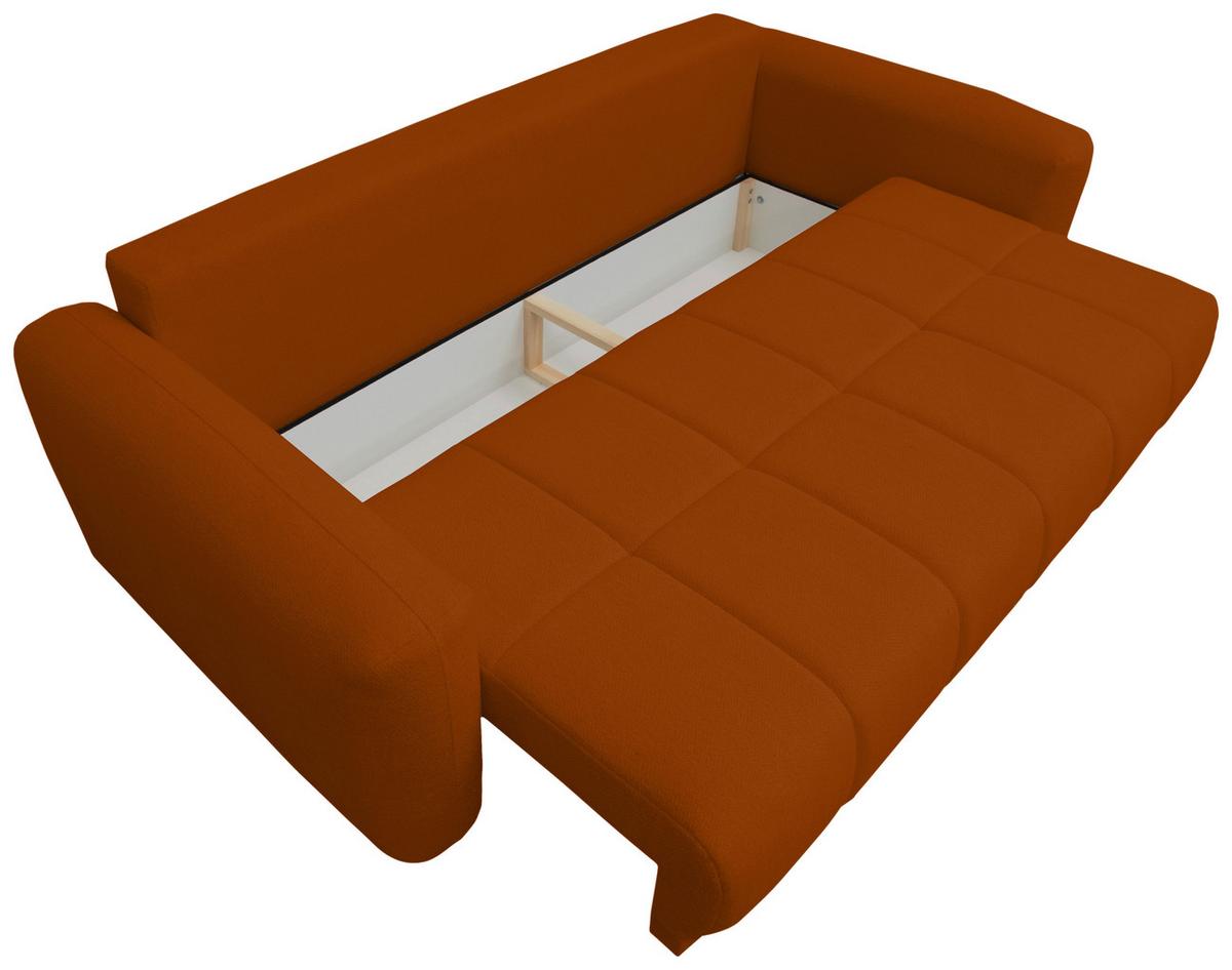 Schlafsofa Supra, Orange B: 245 Cm - Schwarz/Orange, Design, Holz/Textil (245/90/117cm) - MID.YOU