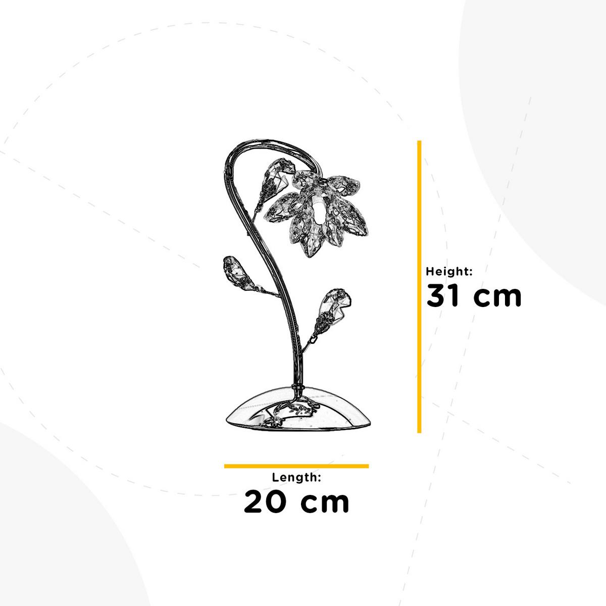 Kristall-tischleuchte 4773/l - Chromfarben, KONVENTIONELL, Glas/Metall (20/35cm)