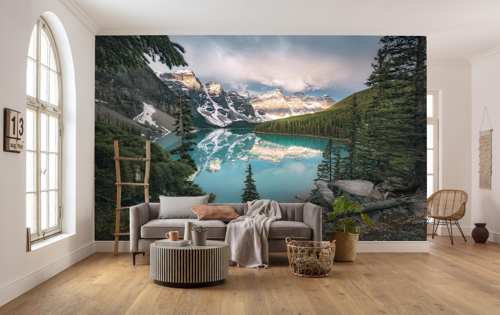 Fototapete Magic Moraine Morning - Multicolor, Trend, Textil (450/280cm)