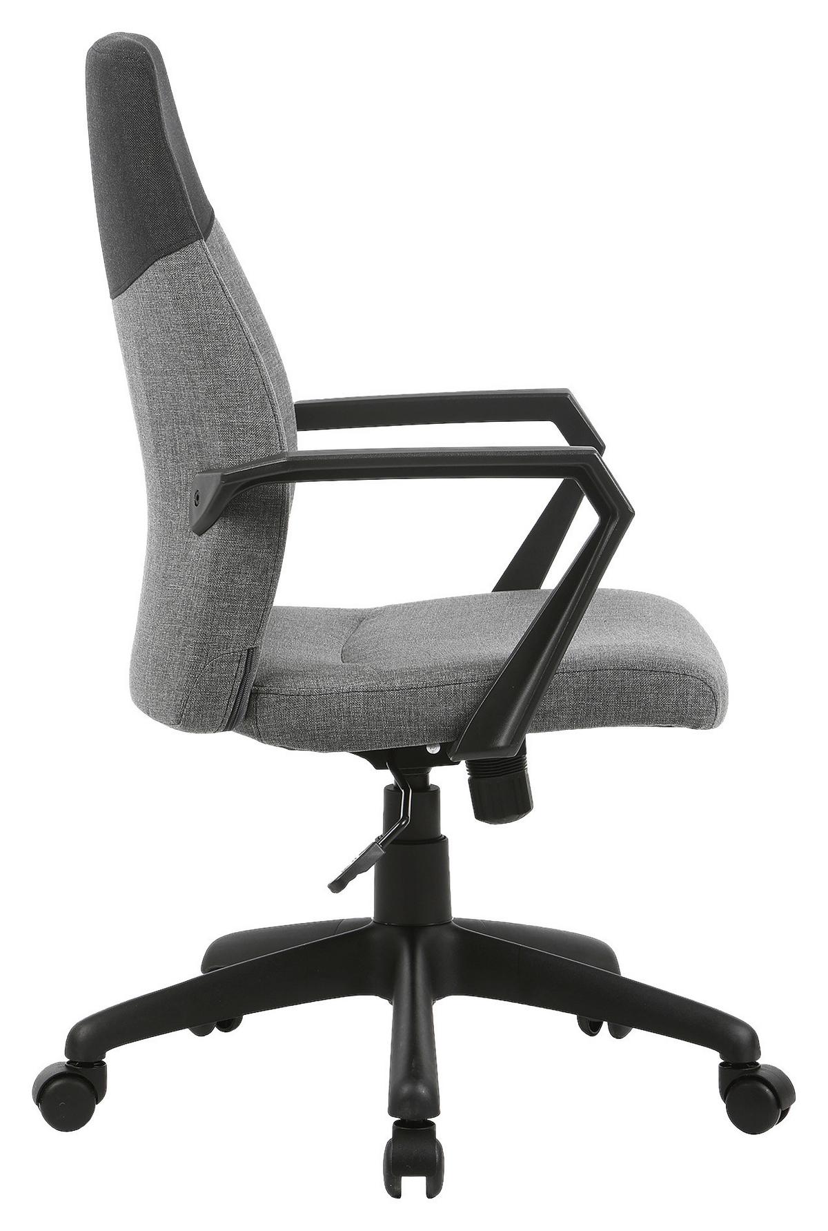 Drehstuhl Edgy Grau B: 58 Cm - Schwarz/Grau, LIFESTYLE, Kunststoff/Textil (58/106,5/56cm) - MID.YOU