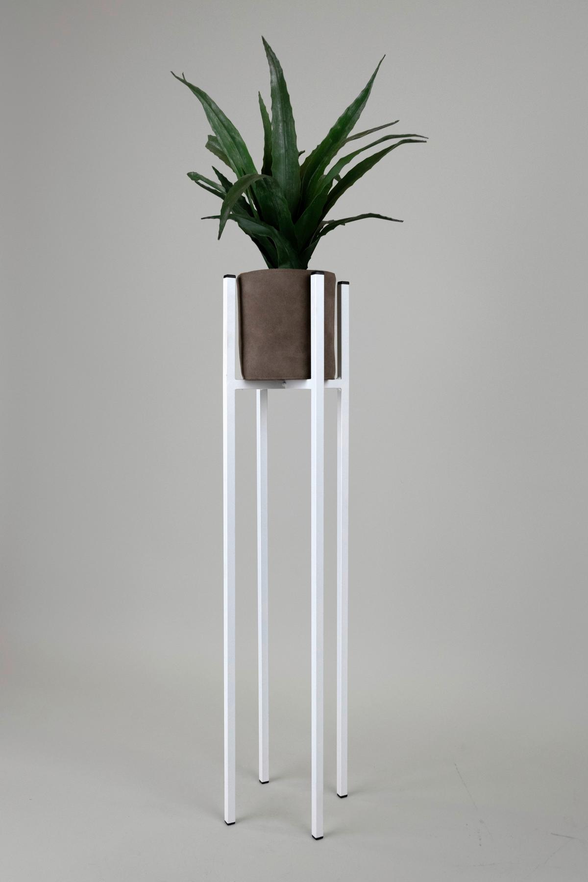 Blumenständer Aluminium Weiß Bxhxt: 22x75x22 Cm - Weiß, Basics, Metall (22/75/22cm)