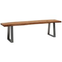 Sitzbank Wl7.296 - Chromfarben/Akaziefarben, MODERN, Holz (180/45,5/40cm) - MID.YOU