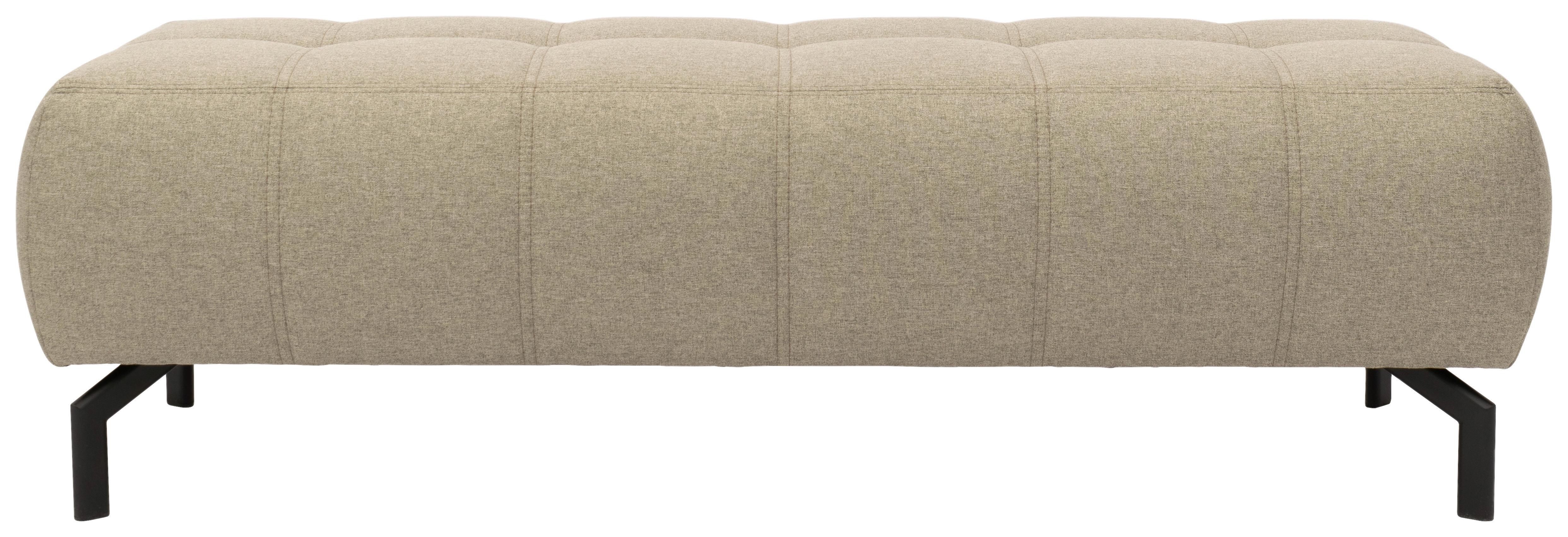 Polsterhocker Cunelli Schlammfarben Webstoff H: 45cm - Schlammfarben/Schwarz, Design, Textil (153/45/62cm) - MID.YOU