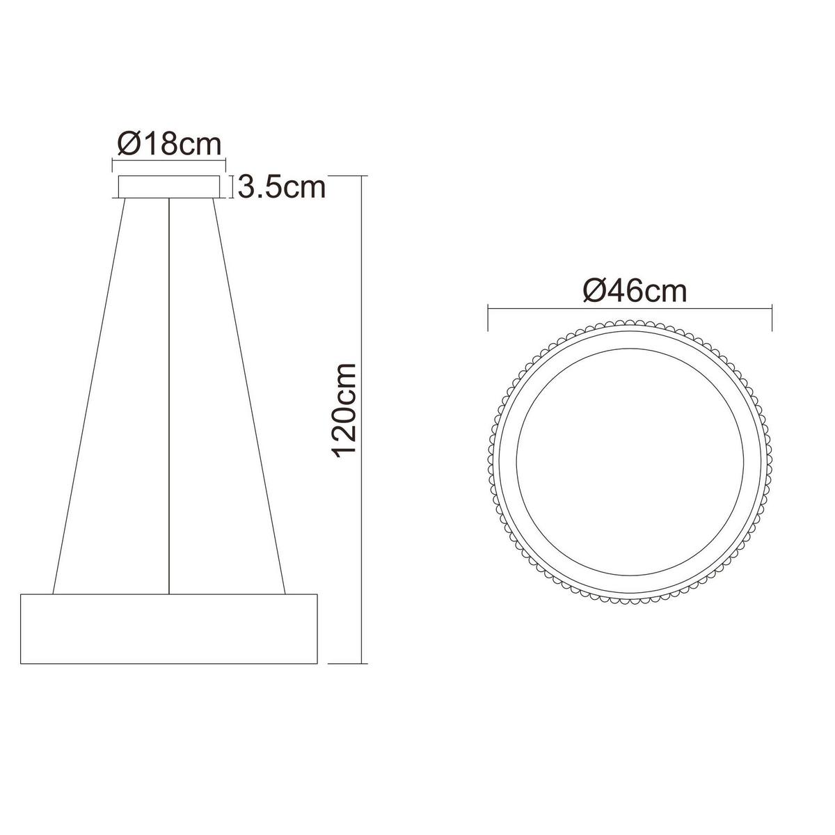 ZÁVĚSNÉ LED SVÍTIDLO KEMP - bílá/černá, Basics, kov/plast (46/12cm) - Globo