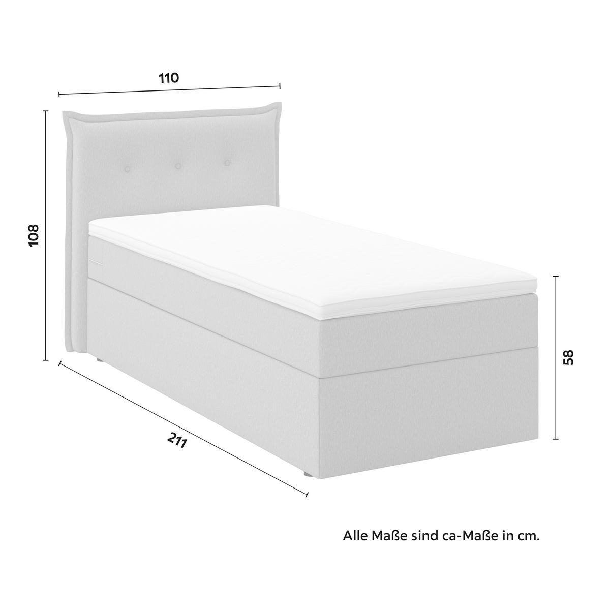 Boxspringová postel POLO 90x200, šEDá - šedá/černá, Moderní, dřevo/textil (90/200cm) - Bessagi Home