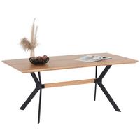 Esstisch Rupert 180x90 cm Eiche Furniert - Eichefarben/Schwarz, MODERN, Holzwerkstoff/Metall (180/76/90cm)