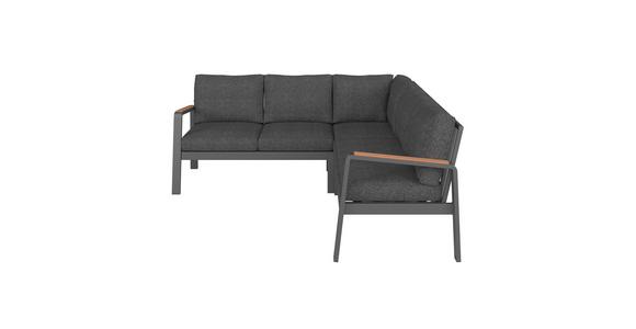 Loungegarnitur Sorrent - Anthrazit/Schwarz, MODERN, Glas/Textil (193/193cm) - Beldano