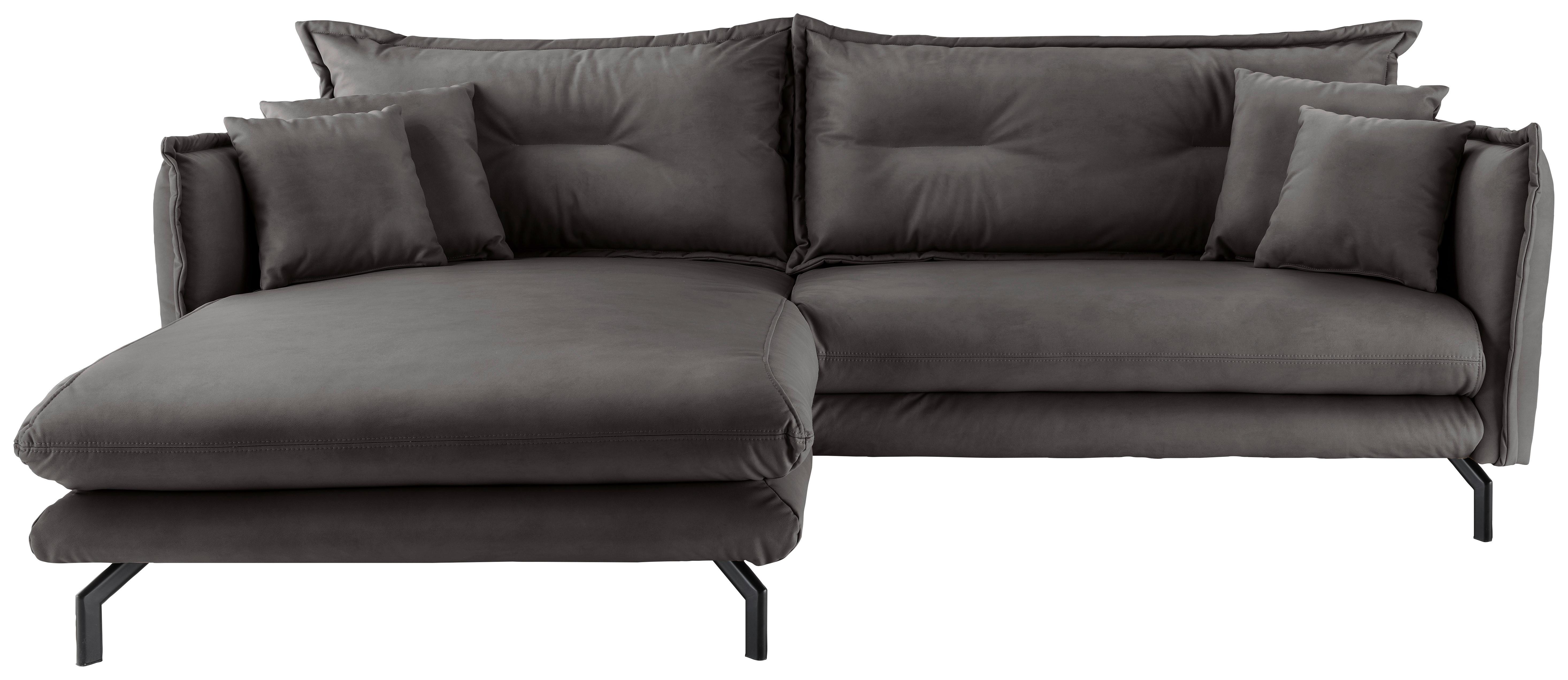 Ecksofa Lava Anthrazit S: 180x255cm - Anthrazit/Schwarz, MODERN, Textil (180/255cm) - Livetastic